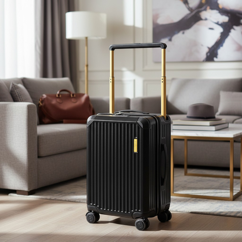 Чемодан ECIPPO 19" с широкой ручкой, черный, Арт. MS-5103, фото