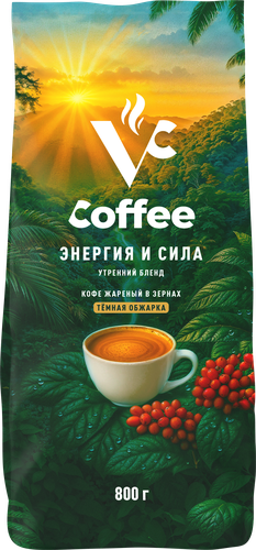 Кофе зерновой VC Утренний бленд жареный, 800г, детальное фото