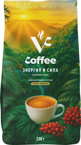 Кофе зерновой VC Утренний бленд жареный, 230г, фото