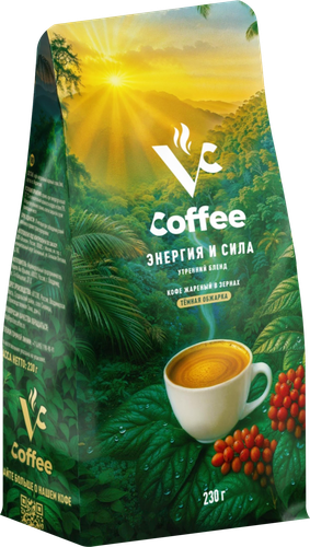 Кофе зерновой VC Утренний бленд жареный, 230г, изображение