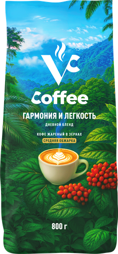 Кофе зерновой VC Дневной бленд жареный, 800г, картинка