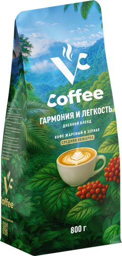 Кофе зерновой VC Дневной бленд жареный, 800г, фотография