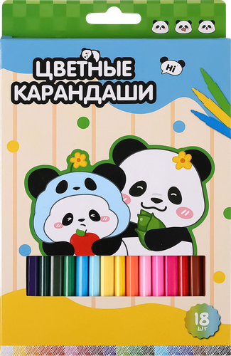 Карандаши цветные КРОК&ДИЛЛИ, Арт. L522655, 18шт, вид