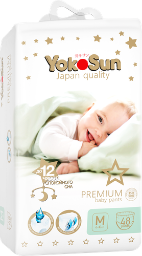 Подгузники-трусики YOKOSUN M 6–10кг, 48шт, детальное фото