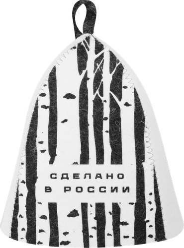 Шапка для бани и сауны ГЛАВБАНЯ Фольклорная, белый войлок с принтом, Арт. Б4030712Л, картинка