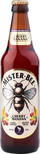 Медовуха MISTER BEE Пчеловуха Вишня-банан фильтрованная непастеризованная 5%, 0.45л, фото