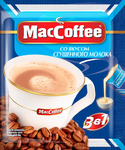 Напиток кофейный растворимый MACCOFFEE Сгущенное молоко 3в1, 20г, детальное фото
