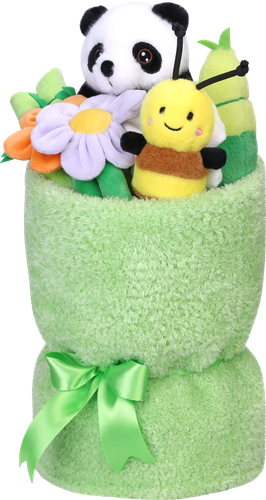 Игрушка мягкая BIGGA Панда с букетом, Арт. 2510-124-18, картинка