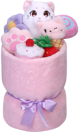 Игрушка мягкая BIGGA Кошка с букетом, Арт. 2511-064A-18, вид