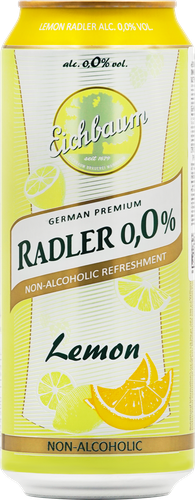 Напиток пивной безалкогольный EICHBAUM Radler Lemon, не более 0,5%, 0.5л, вид
