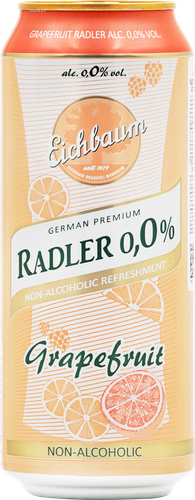 Напиток пивной безалкогольный EICHBAUM Radler Grapefruit, не более 0,5%, 0.5л
