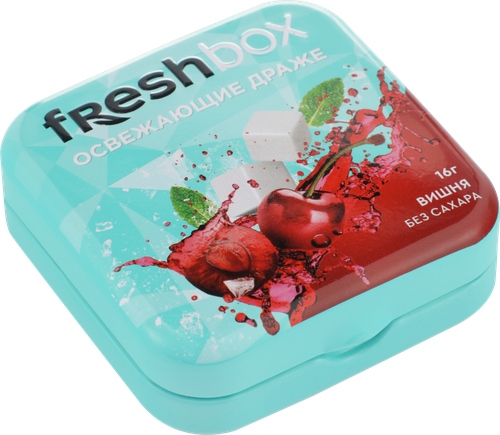 Драже FRESHBOX освежающие с витамином С и вкусом вишни, без сахара, 16г, изображение