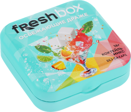 Драже FRESHBOX освежающие с витамином С и вкусом коктейль микс, без сахара, 16г, изображение