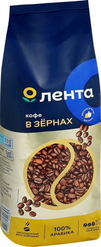 Кофе зерновой ЛЕНТА, 1500г, вид