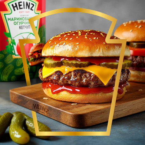 Кетчуп томатный HEINZ со вкусом маринованных огурчиков, 320г, фотография