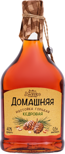 Настойка ПИТЕЙНЫЙ ДОМ Домашняя Кедровая 40%, горькая, 0.5л