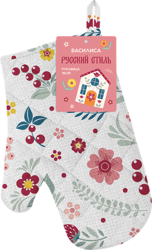Рукавица ВАСИЛИСА Русский стиль 18х30см, хлопок, картинка