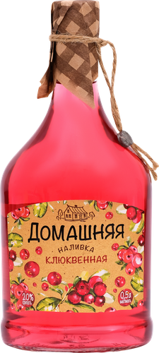 Настойка ПИТЕЙНЫЙ ДОМ Домашняя Клюква 40%, горькая, 0.5л, фото