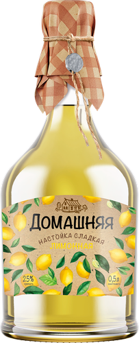 Настойка ПИТЕЙНЫЙ ДОМ Домашняя Лимонная 25%, сладкая, 0.5л