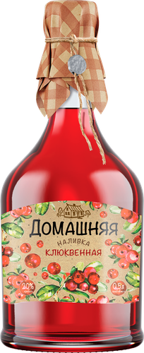 Наливка ПИТЕЙНЫЙ ДОМ Домашняя Клюквенная 20%, 0.5л