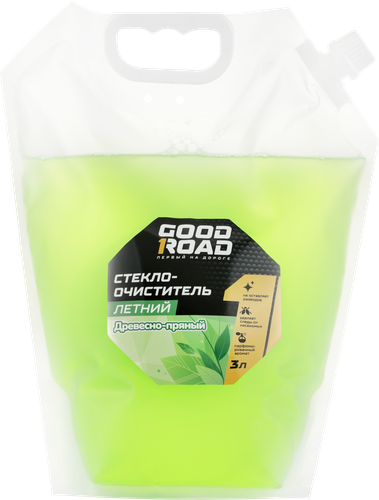 Стеклоочиститель летний GOOD ROAD с древесно-пряным ароматом, 3л, крупный план