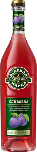 Настойка ЗЕЛЕНАЯ МАРКА Сливовая 24%, сладкая, 0.5л
