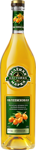 Настойка ЗЕЛЕНАЯ МАРКА Облепиховая 24%, сладкая, 0.5л, фото