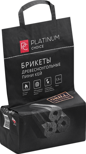 Брикеты древесноугольные PLATINUM CHOICE Пини Кей, 1,5кг, детальное фото