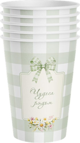 Стаканы бумажные CITY HOME TRADE Пасха 250мл, зеленые, Арт. CUP250, 6шт, картинка