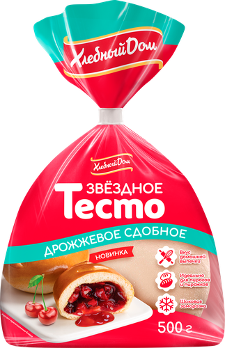 Тесто дрожжевое ХЛЕБНЫЙ ДОМ сдобное, 500г, изображение