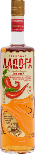 Настойка ЛАДОГА Перцовая 35%, горькая, 0.5л, крупный план