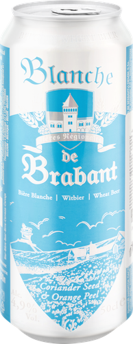 Напиток пивной светлый BLANCHE DE BRABANT нефильтрованный пастеризованный неосветленный 4,9%, 0.5л, изображение