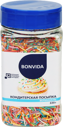 Посыпка кондитерская BONVIDA Вермишель, 220г, детальное фото