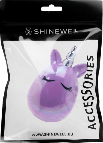 Расческа-щетка для детей SHINEWELL Единорог, сиреневая, крупный план