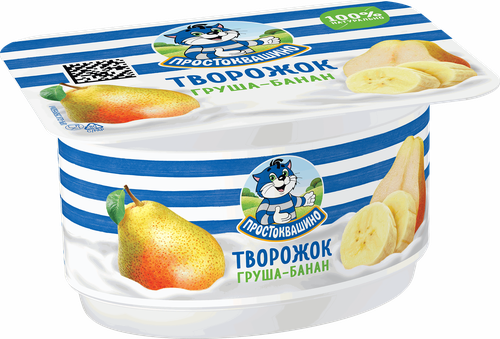 Творожок ПРОСТОКВАШИНО Груша-банан 3,6%, без змж, 110г, фото