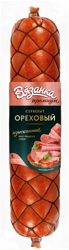 Колбаса полукопченая ВЯЗАНКА Сервелат Ореховый, весовая, фотография