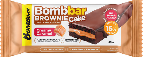Пирожное протеиновое BOMBBAR со вкусом сливочная карамель, 45г, изображение