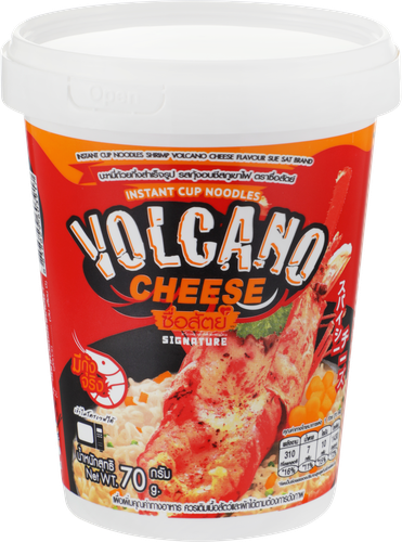 Лапша SUE SAT Volcano/Вулкан, со вкусом креветки и острого сыра, 70г, картинка