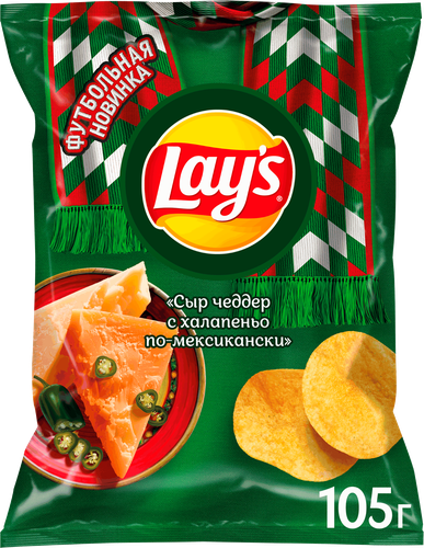 Чипсы картофельные LAY'S Сыр чеддер с халапеньо по-мексикански, 105г, фото