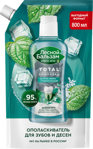 Ополаскиватель для десен ЛЕСНОЙ БАЛЬЗАМ с мятой и экстрактом лесных трав, на отваре трав, 800мл, картинка