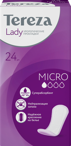 Прокладки урологические TEREZA Lady Micro, 24шт, картинка