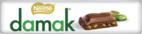 Шоколад молочный NESTLE Damak с кусочками фисташек, 30г, вид