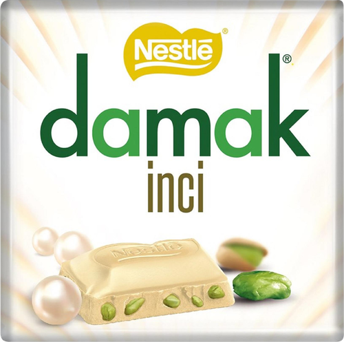 Шоколад белый NESTLE Damak с кусочками фисташек, 60г, фото