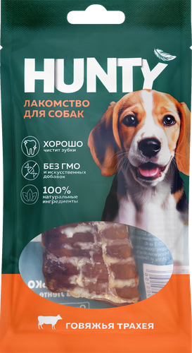 Лакомство для собак HUNTY Говяжья трахея, 50г, фотография