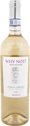 Вино WHY NOT Pinot grigio сортовое белое полусухое, 0.75л, изображение