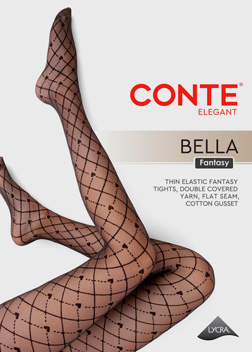 Колготки женские CONTE Fantasy Bella 20 den р. 2 nero, Арт. 24С-81СП, детальное фото
