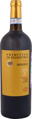 Вино PRINCIPI SANI Primitivo di manduria riserva выдержанное сортовое красное полусухое, 0.75л, фото