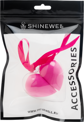 Спонж для макияжа SHINEWELL Сердце, в футляре, 2шт, изображение