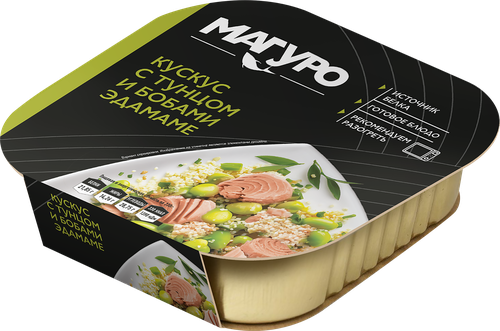 Кускус МАГУРО с тунцом и бобами Эдамаме, 230г, изображение