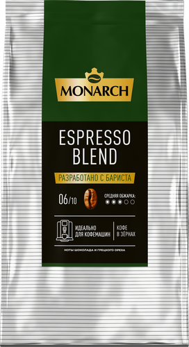 Кофе зерновой MONARCH Espresso Бленд для эспрессо, 1000г, детальное фото